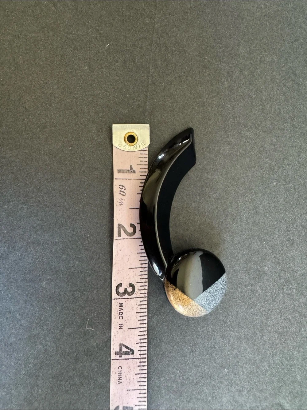 Vintage 80s Acrylic Brooch Apostrophe Comma Black Post Modern Statement Jewelry
